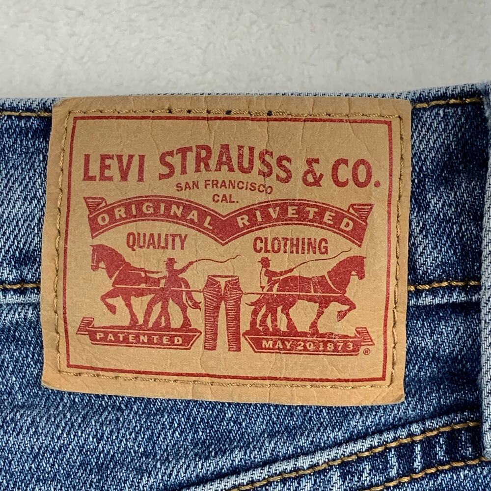Levis Womens Jeans 29 Ribcage Straight Ankle Medium Wash Button Fly 29x25 EUC - Picture 4 of 11